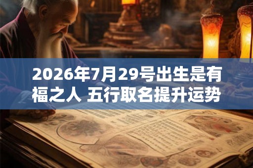 2026年7月29号出生是有福之人 五行取名提升运势