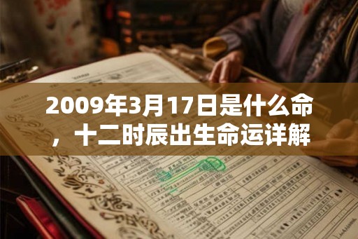 2009年3月17日是什么命，十二时辰出生命运详解