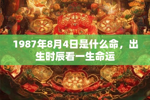 1987年8月4日是什么命，出生时辰看一生命运