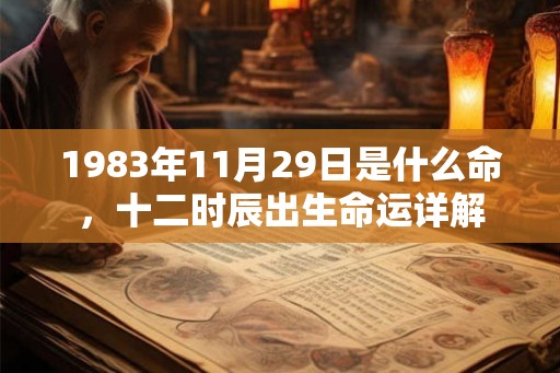 1983年11月29日是什么命，十二时辰出生命运详解