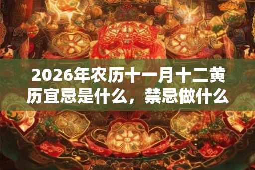2026年农历十一月十二黄历宜忌是什么，禁忌做什么事？