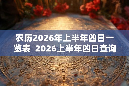 农历2026年上半年凶日一览表  2026上半年凶日查询