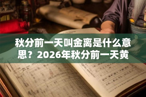 秋分前一天叫金离是什么意思？2026年秋分前一天黄历查询？