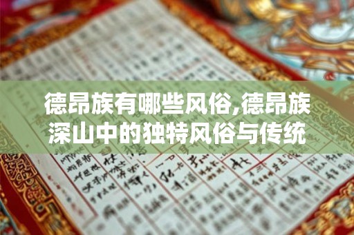 德昂族有哪些风俗,德昂族深山中的独特风俗与传统