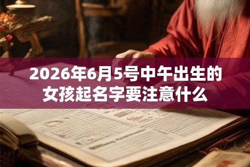 2026年6月5号中午出生的女孩起名字要注意什么 2026年6月5号中午出生的女孩起名字要注意什么