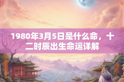 1980年3月5日是什么命，十二时辰出生命运详解
