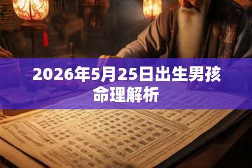 2026年5月25日出生男孩命理解析