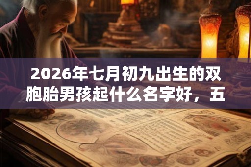 2026年七月初九出生的双胞胎男孩起什么名字好，五行属什么？
