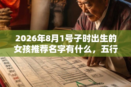 2026年8月1号子时出生的女孩推荐名字有什么，五行属什么