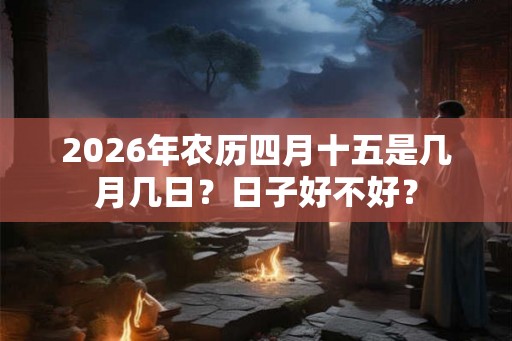 2026年农历四月十五是几月几日?日子好不好? 2026年农历四月十五是几月几日?日子好不好?