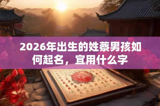 2026年出生的姓蔡男孩如何起名，宜用什么字