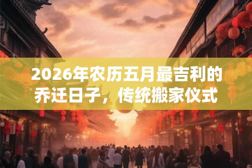 2026年农历五月最吉利的乔迁日子，传统搬家仪式