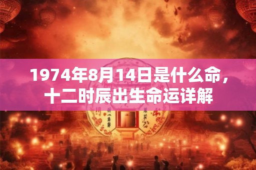 1974年8月14日是什么命,十二时辰出生命运详解 1974年8月14日是什么命,十二时辰出生命运详解
