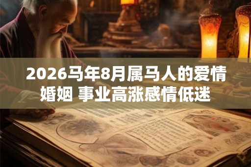 2026马年8月属马人的爱情婚姻 事业高涨感情低迷