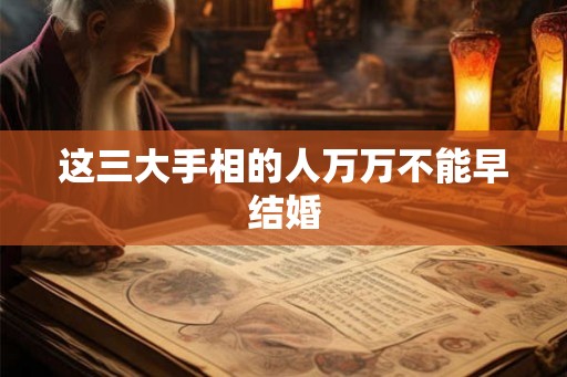 这三大手相的人万万不能早结婚