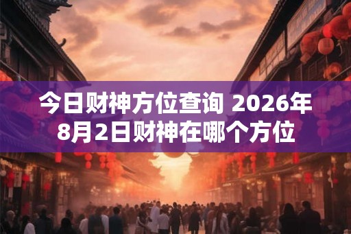 今日财神方位查询 2026年8月2日财神在哪个方位