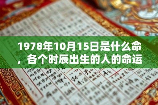 1978年10月15日是什么命，各个时辰出生的人的命运