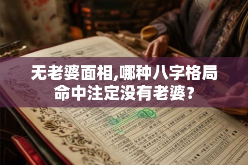 无老婆面相,哪种八字格局命中注定没有老婆？