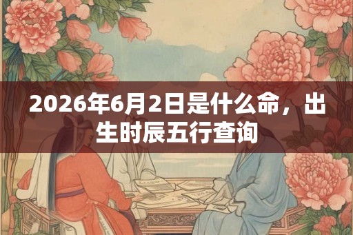 2026年6月2日是什么命，出生时辰五行查询