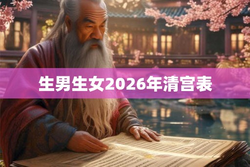 生男生女2026年清宫表 生男生女2026年清宫表