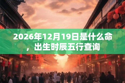 2026年12月19日是什么命，出生时辰五行查询