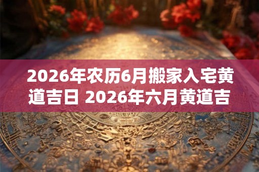 2026年农历6月搬家入宅黄道吉日 2026年六月黄道吉日是否适合搬家入宅
