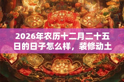 2026年农历十二月二十五日的日子怎么样，装修动土好吗？