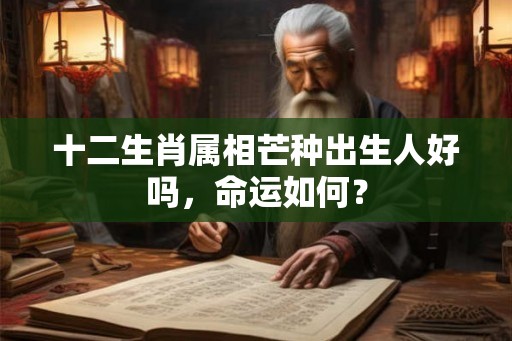 十二生肖属相芒种出生人好吗，命运如何？