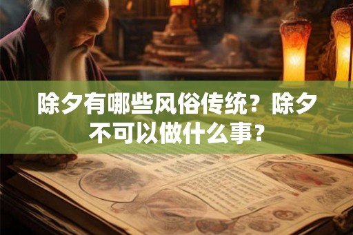 除夕有哪些风俗传统？除夕不可以做什么事？