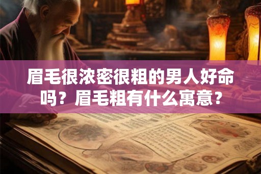 眉毛很浓密很粗的男人好命吗？眉毛粗有什么寓意？