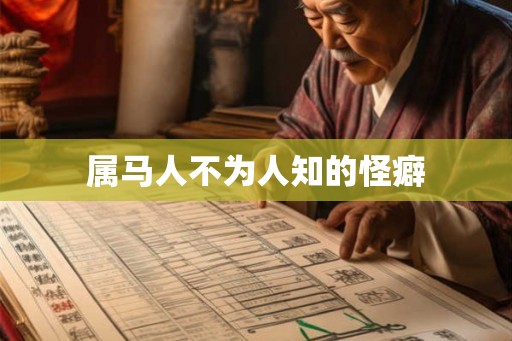 属马人不为人知的怪癖 属马人不为人知的怪癖