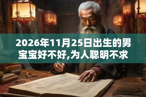 2026年11月25日出生的男宝宝好不好,为人聪明不求名利