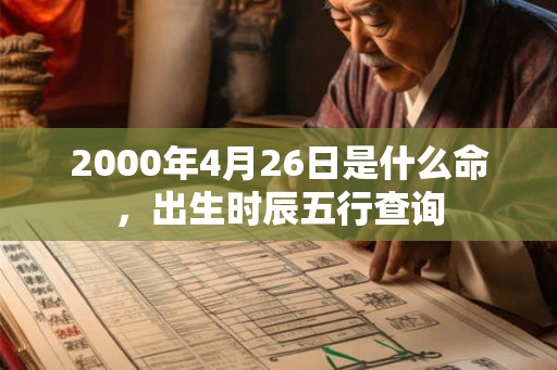 2000年4月26日是什么命，出生时辰五行查询
