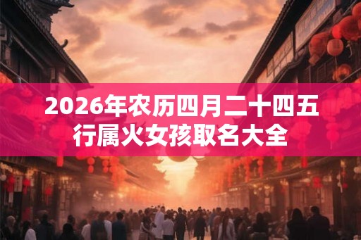 2026年农历四月二十四五行属火女孩取名大全