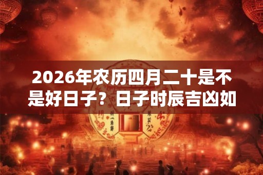 2026年农历四月二十是不是好日子？日子时辰吉凶如何？