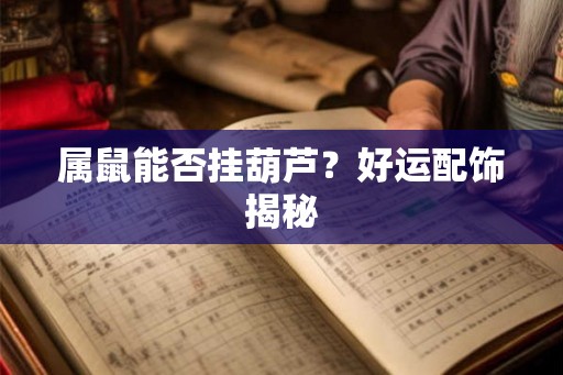 属鼠能否挂葫芦？好运配饰揭秘