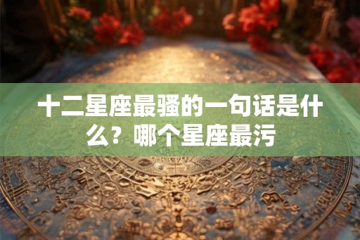 十二星座最骚的一句话是什么？哪个星座最污
