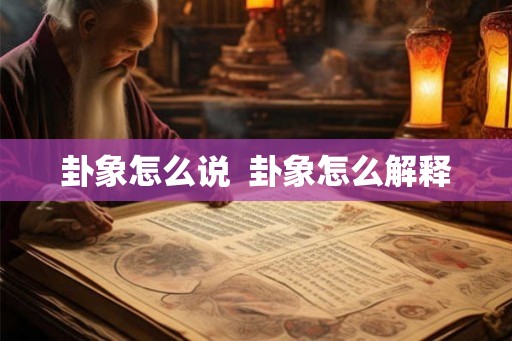 卦象怎么说  卦象怎么解释