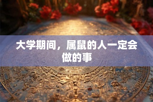 大学期间，属鼠的人一定会做的事