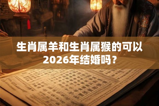 生肖属羊和生肖属猴的可以2026年结婚吗? 生肖属羊和生肖属猴的可以2026年结婚吗?