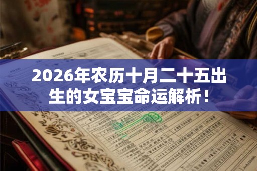 2026年农历十月二十五出生的女宝宝命运解析! 2026年农历十月二十五出生的女宝宝命运解析!