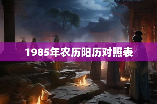 1985年农历阳历对照表