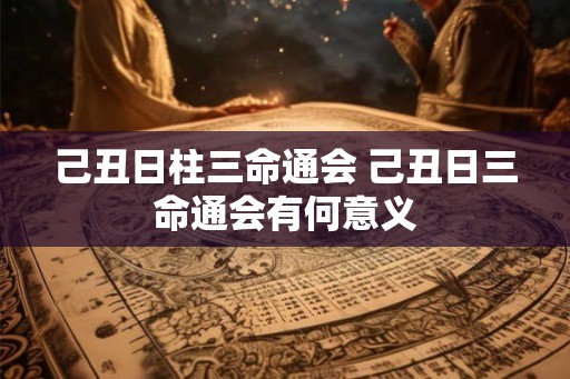 己丑日柱三命通会 己丑日三命通会有何意义