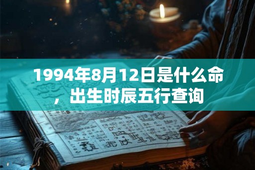1994年8月12日是什么命，出生时辰五行查询