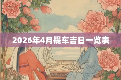 2026年4月提车吉日一览表