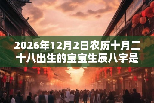 2026年12月2日农历十月二十八出生的宝宝生辰八字是什么