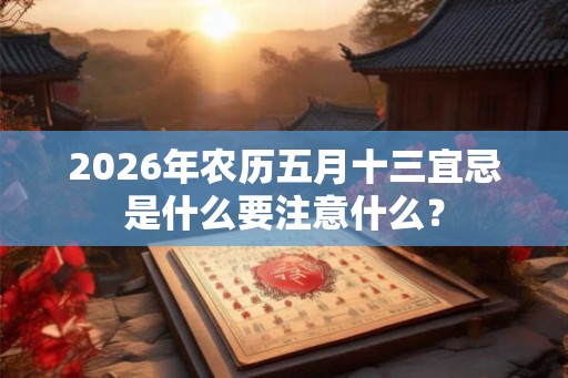 2026年农历五月十三宜忌是什么要注意什么？