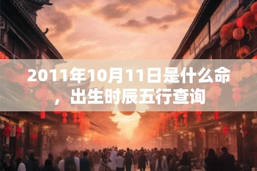 2011年10月11日是什么命，出生时辰五行查询