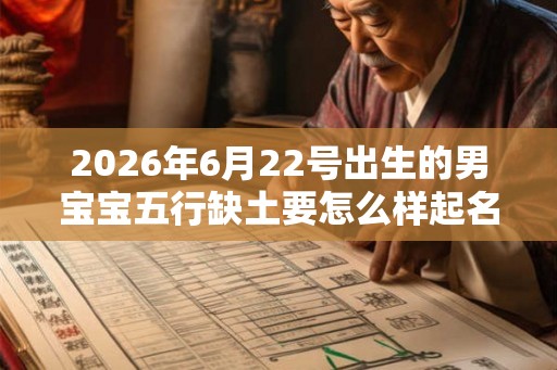 2026年6月22号出生的男宝宝五行缺土要怎么样起名字 2026年6月22号出生的男宝宝五行缺土要怎么样起名字