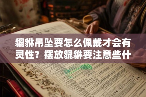 貔貅吊坠要怎么佩戴才会有灵性？摆放貔貅要注意些什么？